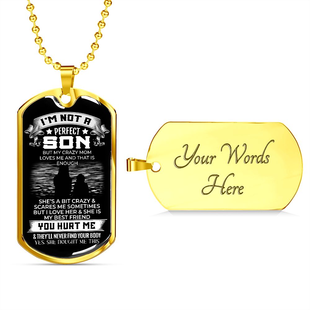 I'm Not a Perfect Son Dog Tag