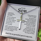 To My Son | Grateful Mom Cross Necklace āš