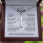To My Son | Grateful Mom Cross Necklace āš