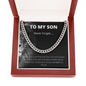 To My Son | Never Forget Lion Cuban Link Chain