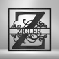 Split Monogram Metal Wall Art