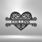 Monogram Heart with Personalized Family Name