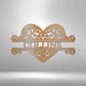 Monogram Heart with Personalized Family Name