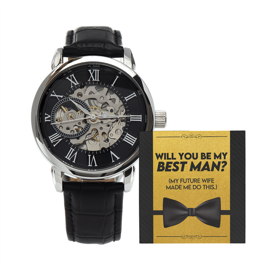 Will You Be My Best Man | Openwork Watch Plus Message Card
