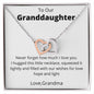 To My Granddaughter Necklace | Interlocking Hearts