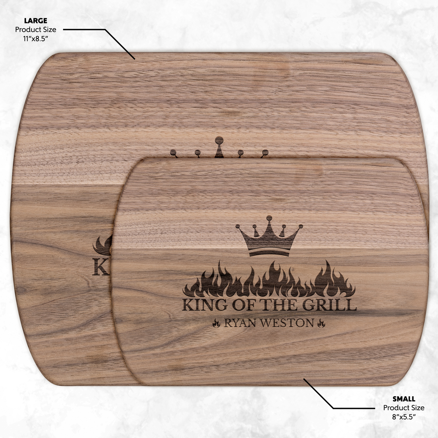 King of The Grill | Personalized Wooden Cutting Board