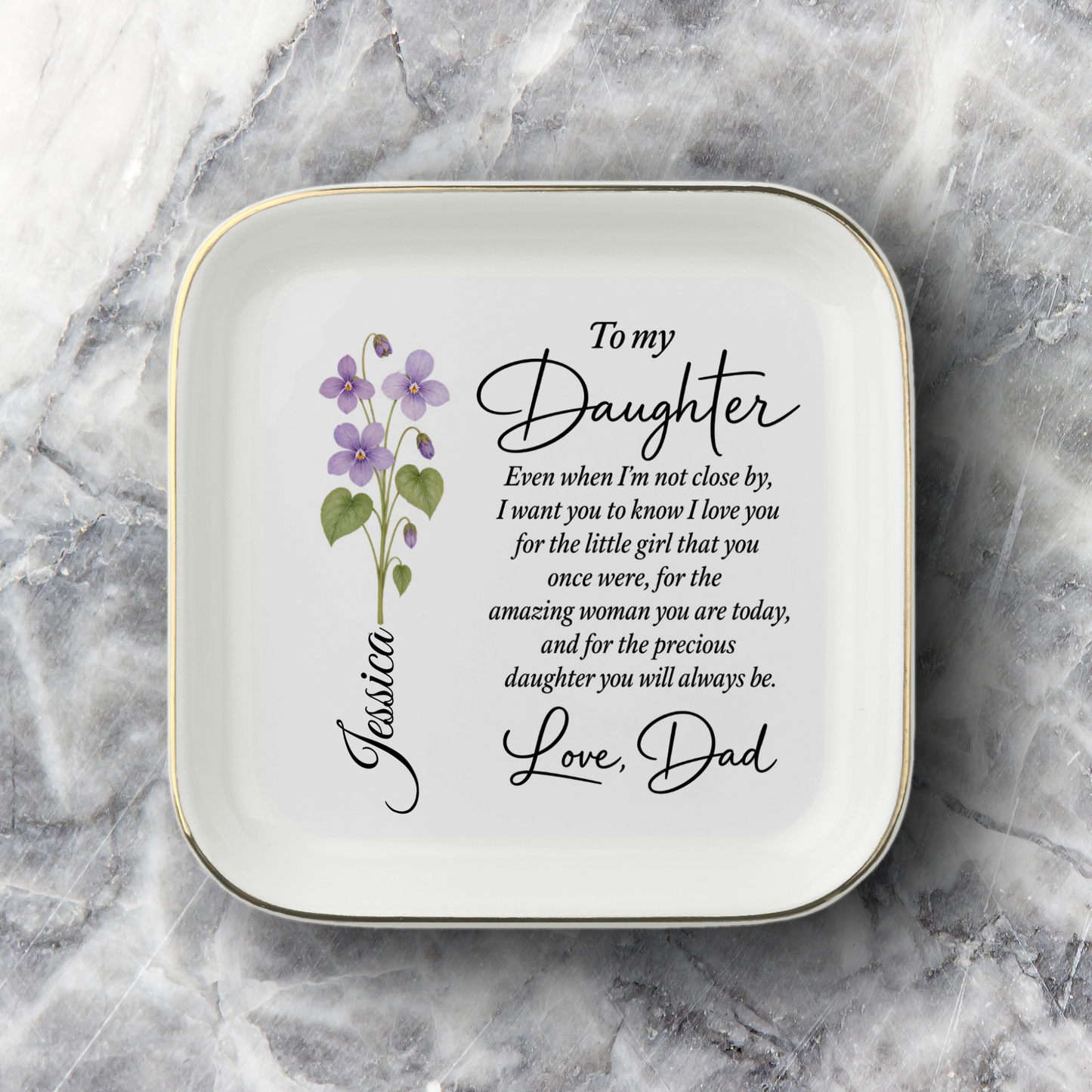 Personalized Daughter Jewelry Dish