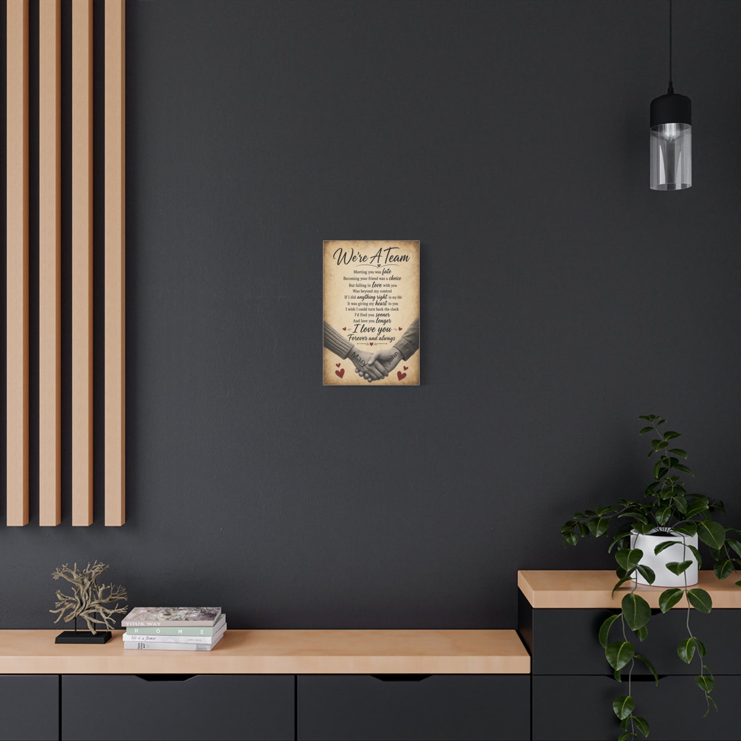 We're A Team Personalized Canvas Wall Art — Romantic Couple Poem