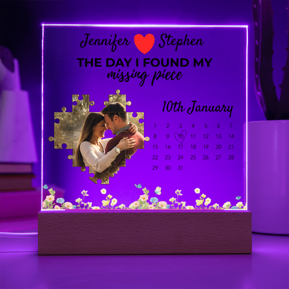 Personalized Couple Acrylic Plaque With LED Light Base