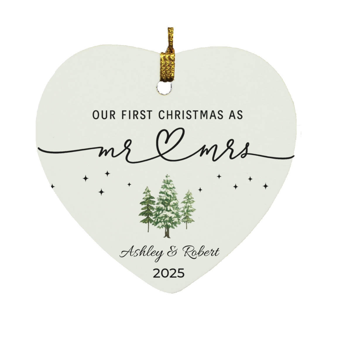 Personalized Mr & Mrs First Christmas Ornament – Wedding Gift Keepsake
