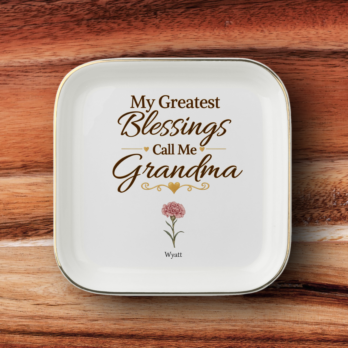 Personalized Grandma Jewelry Dish for 1 Granddaughter