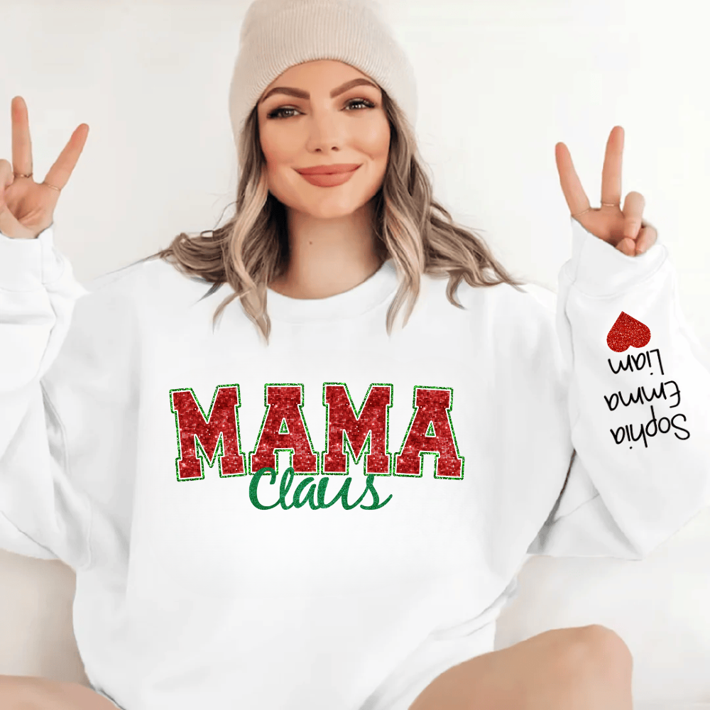 Glitter Claus Christmas Sweatshirt | Personalized