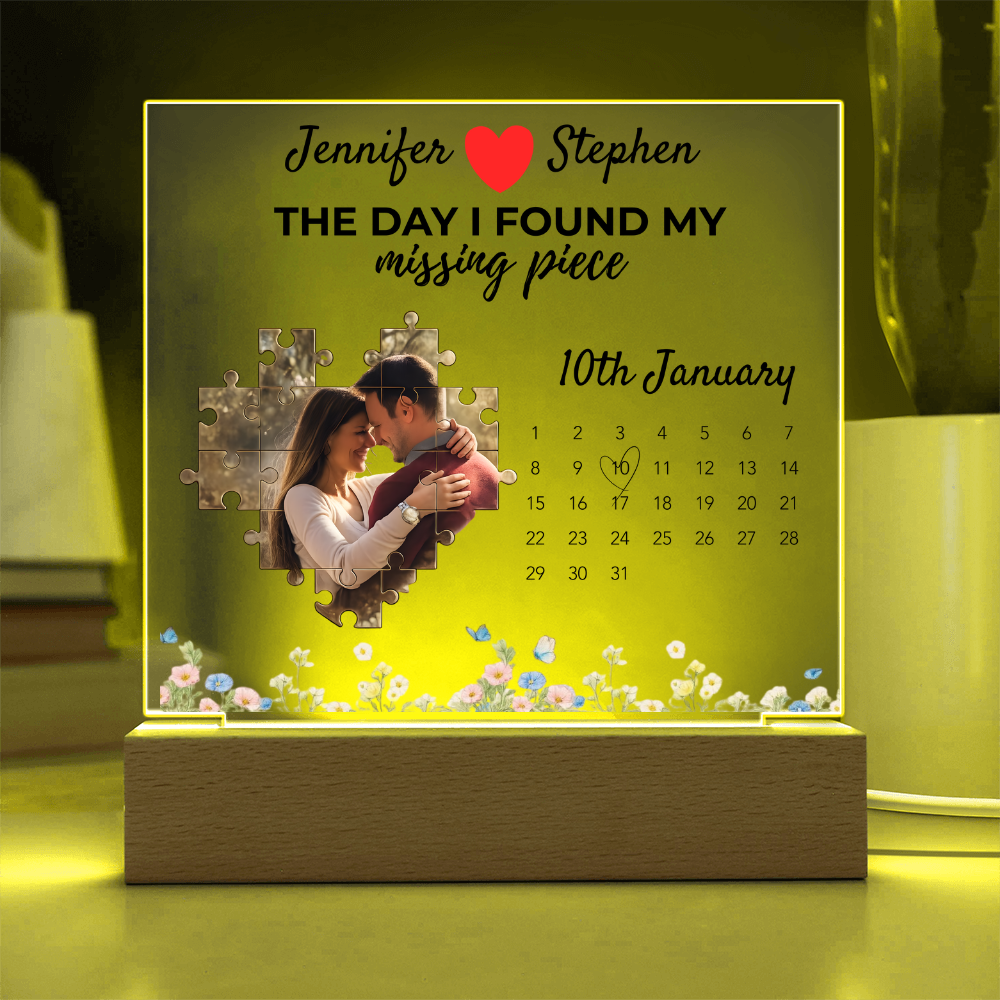 Personalized Couple Acrylic Plaque With LED Light Base