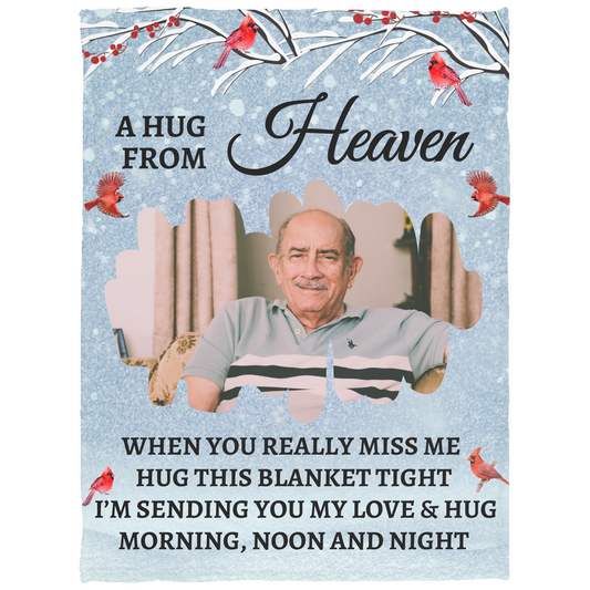 A Hug From Heaven | Personalized Photo Blanket  | Gifts For Memorial