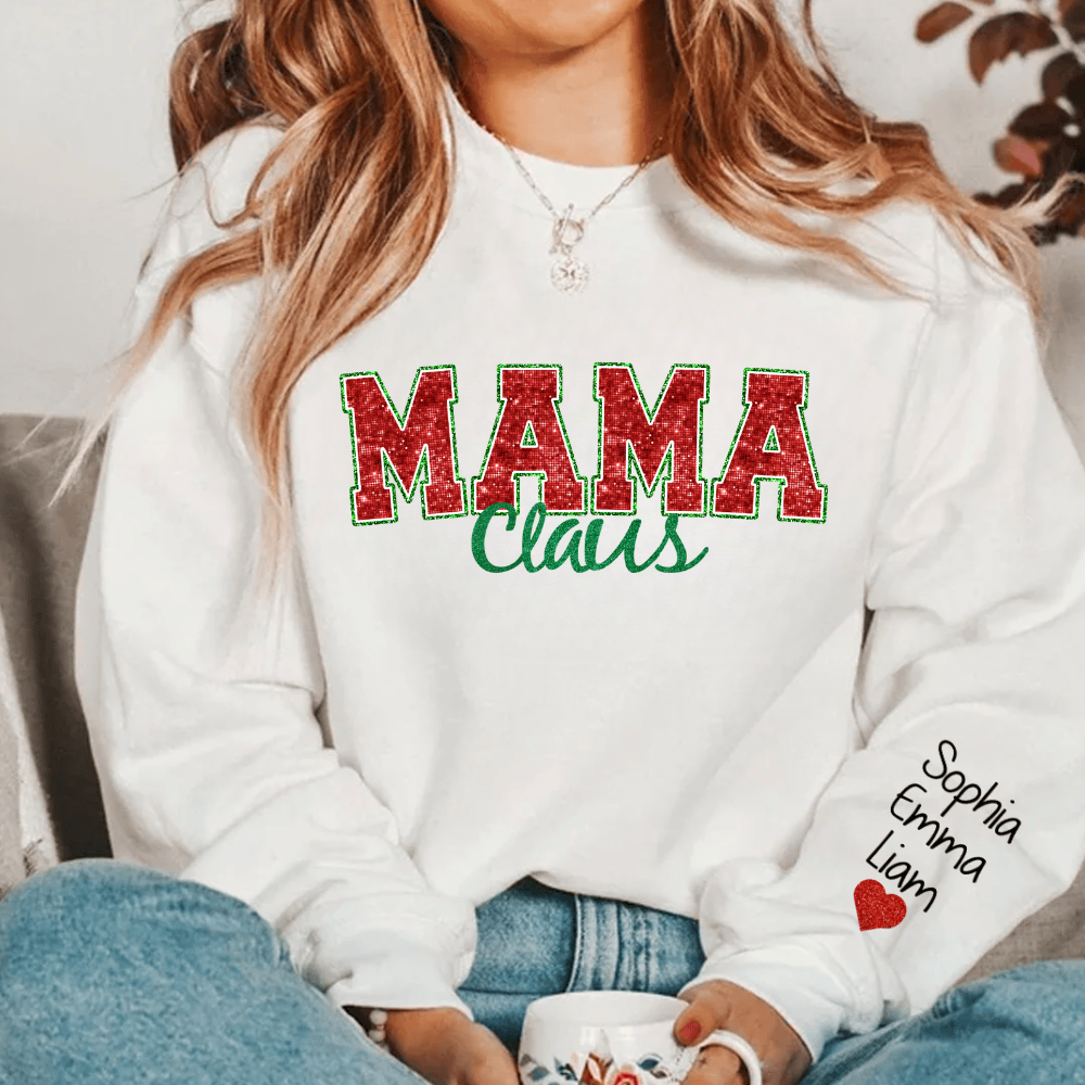 Glitter Claus Christmas Sweatshirt | Personalized