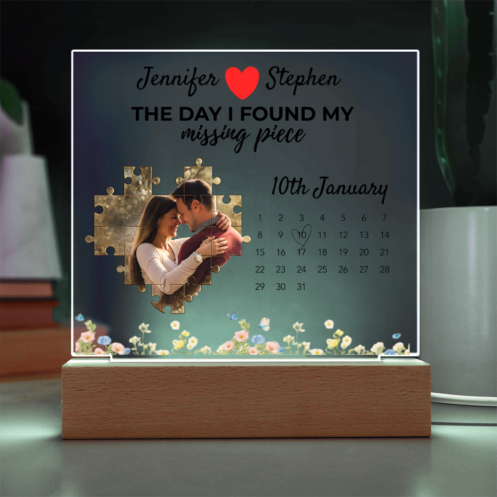 Personalized Couple Acrylic Plaque With LED Light Base