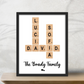 Family Crossword Art - Treasured Forever Personalized Portrait