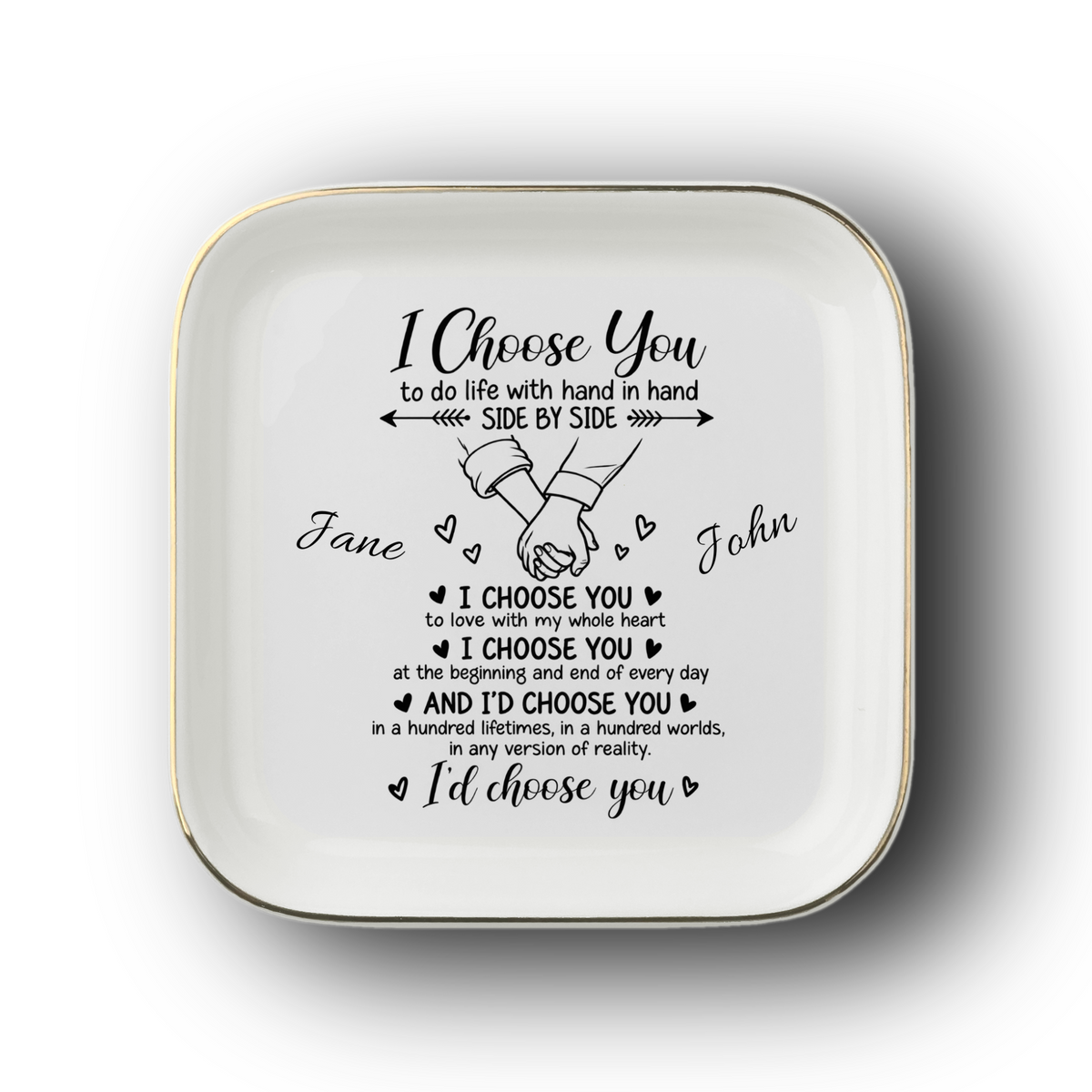 Personalized I Choose You Couple Jewelry Dish