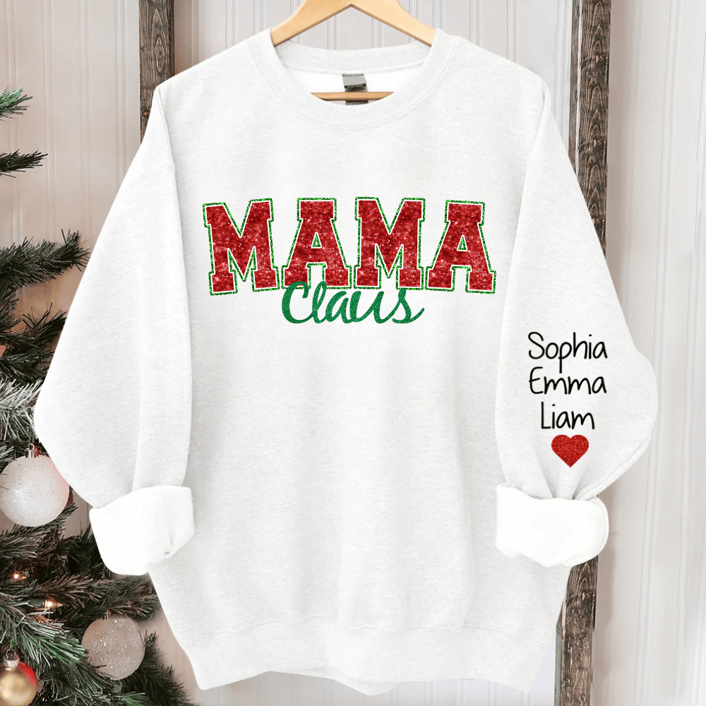 Glitter Claus Christmas Sweatshirt | Personalized