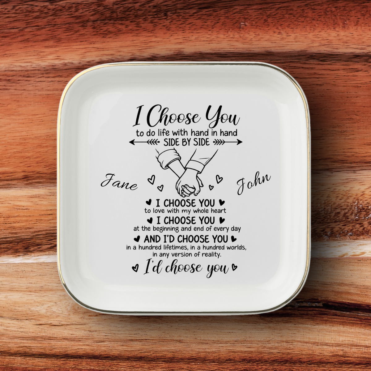 Personalized I Choose You Couple Jewelry Dish