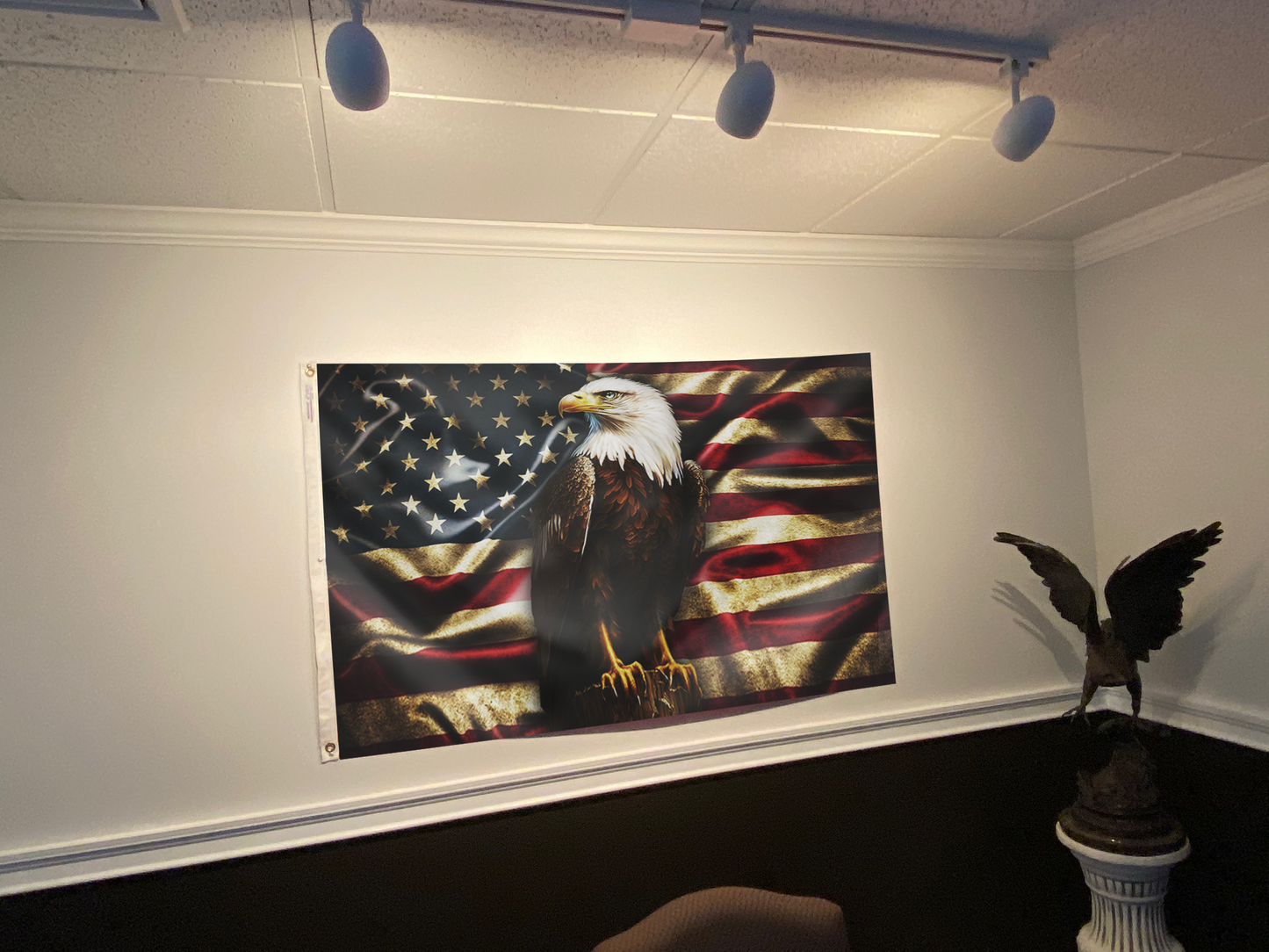 American Eagle Never Forget Patriotic Veteran Flag