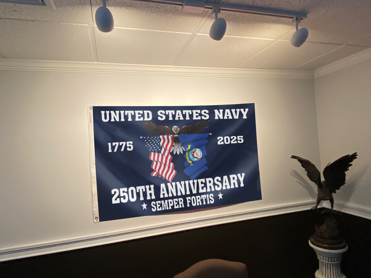 U.S. Navy 250 Years Anniversary 1775–2025 Flag