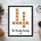 Family Crossword Art - Treasured Forever Personalized Portrait