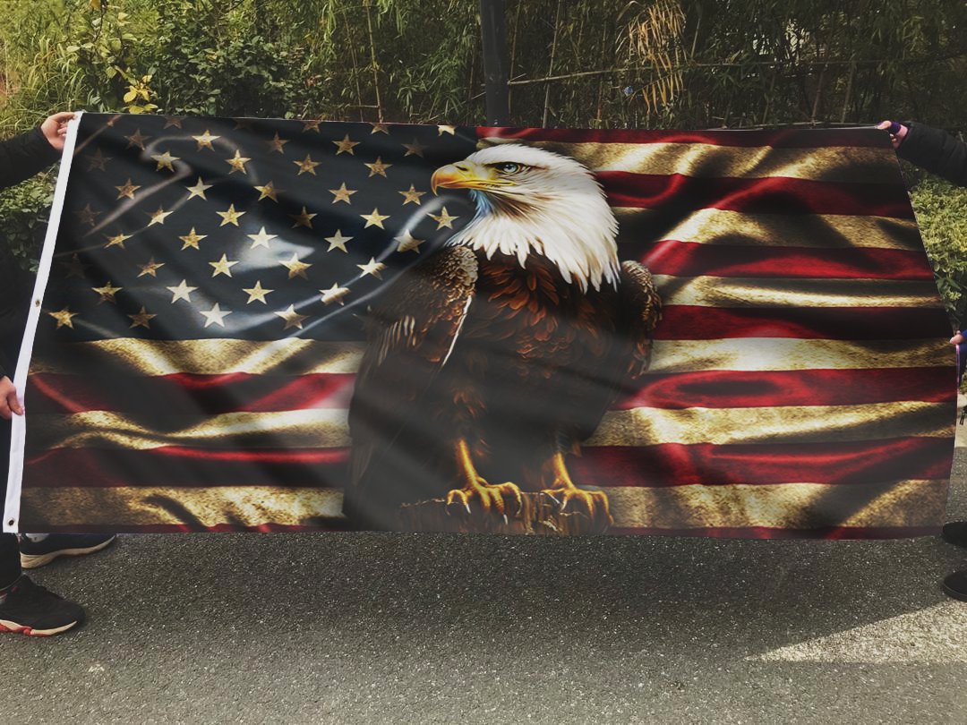 American Eagle Never Forget Patriotic Veteran Flag