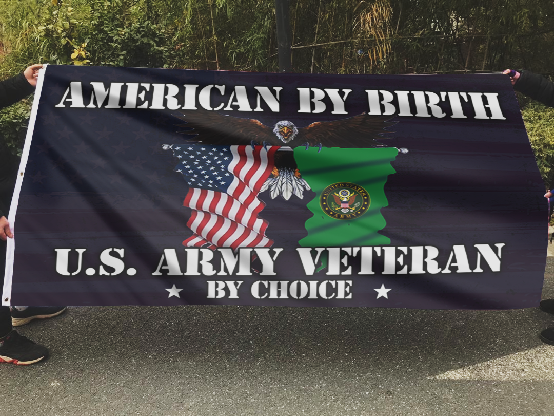 American By Birth U.S. Army Veteran Flag