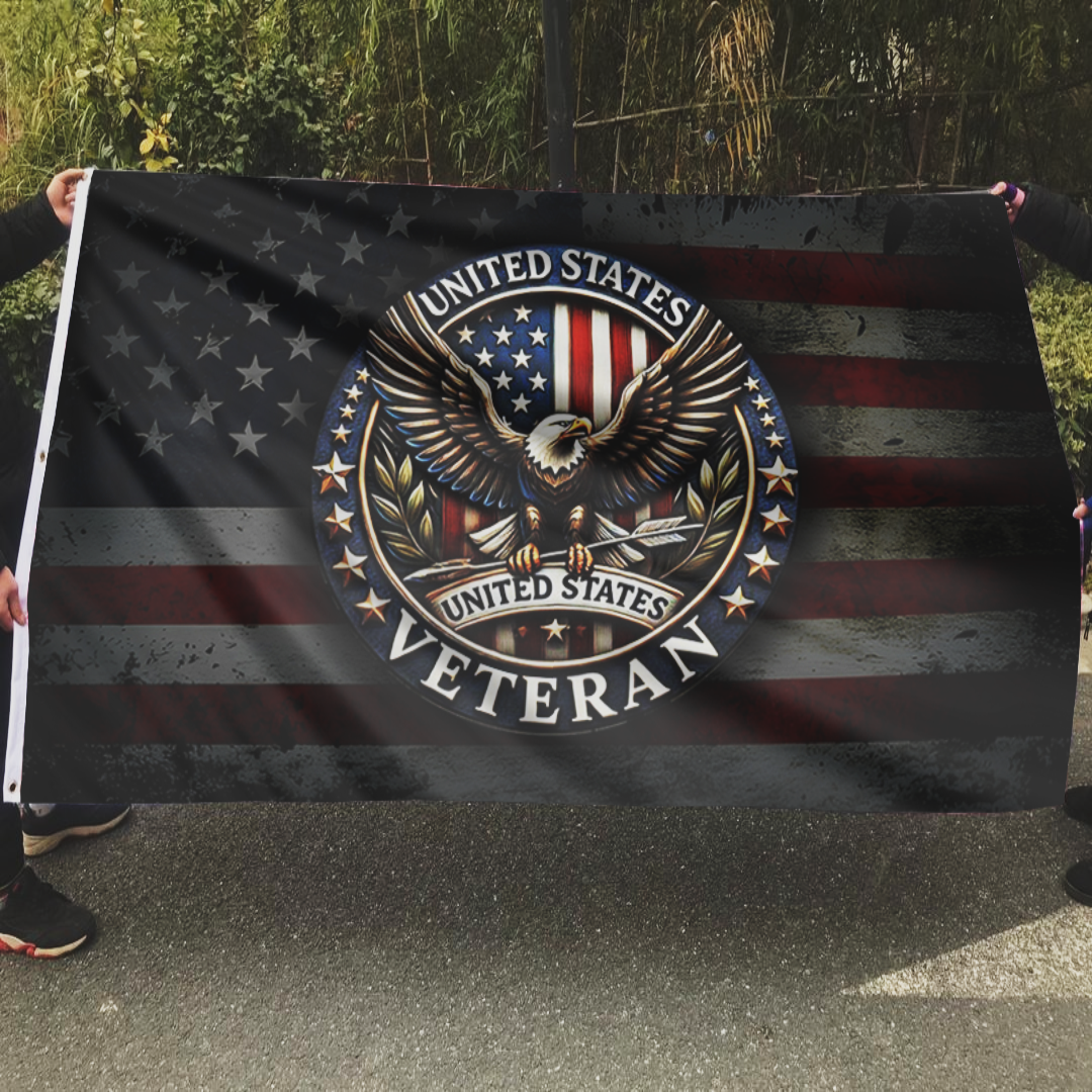 Patriotic American Veteran Flag