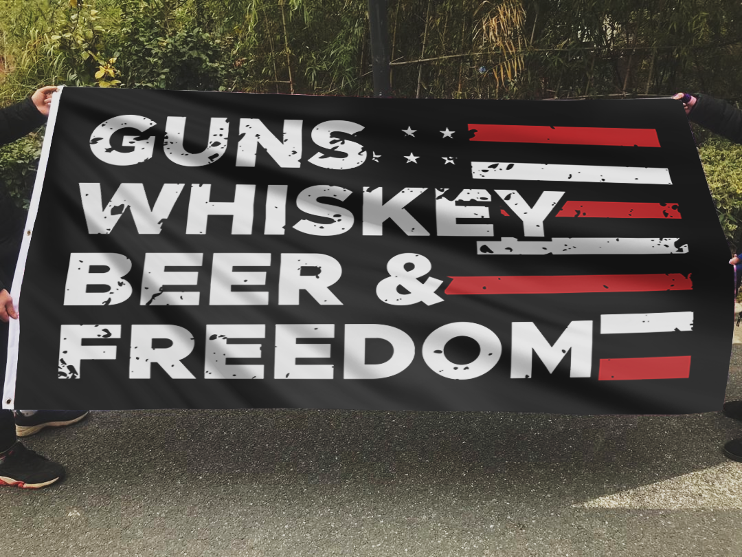 Guns, Whiskey, Beer and Freedom Flag