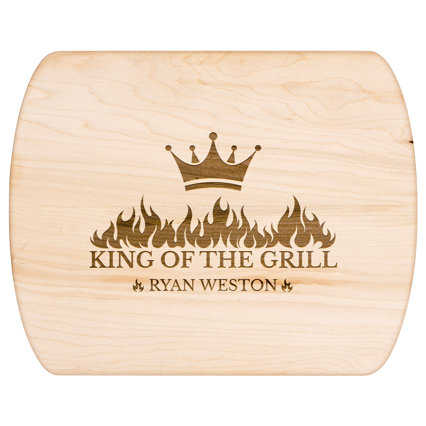King of The Grill | Personalized Wooden Cutting Board