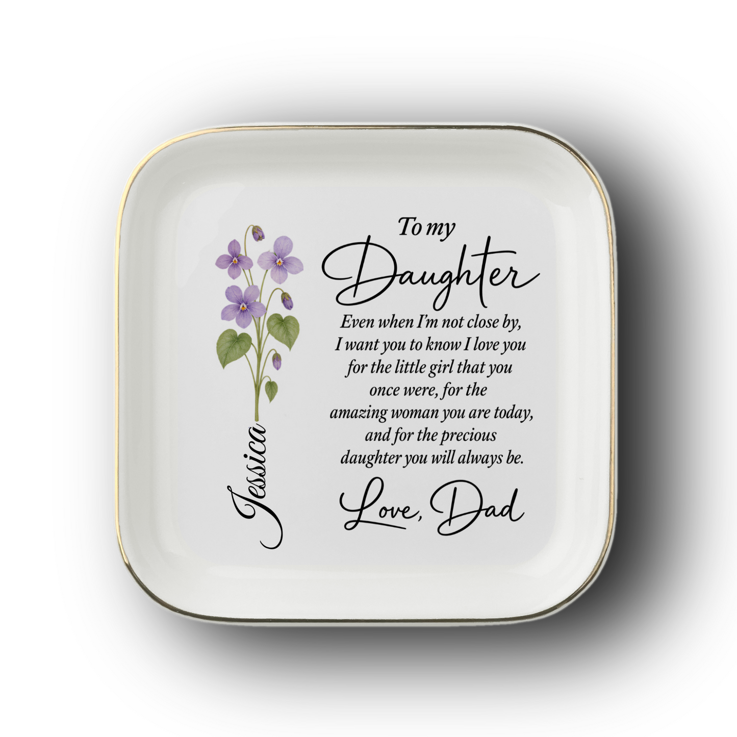 Personalized Daughter Jewelry Dish