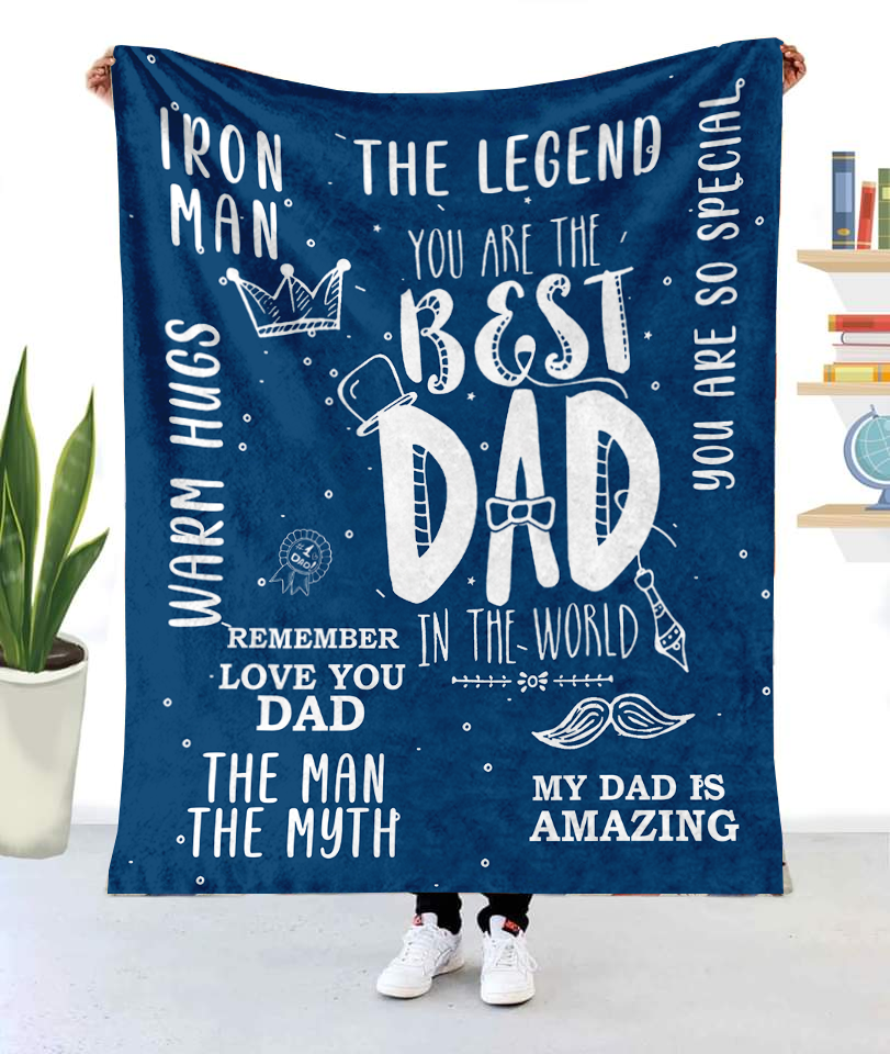 Iron Man - Best Dad Premium Mink Sherpa Blanket