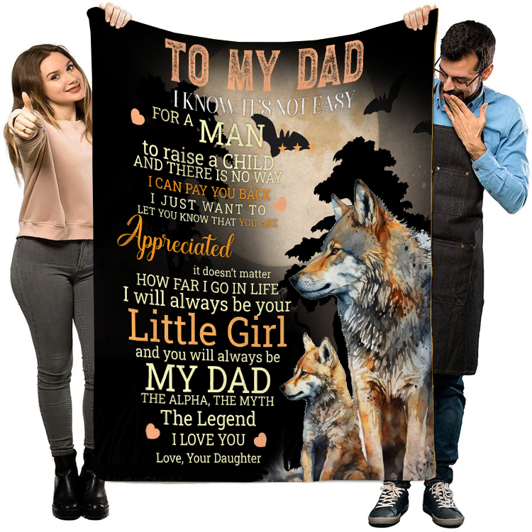 To My Dad - I Will Always Be Premium Mink Sherpa Blanket