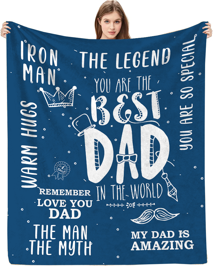 Iron Man - Best Dad Premium Mink Sherpa Blanket