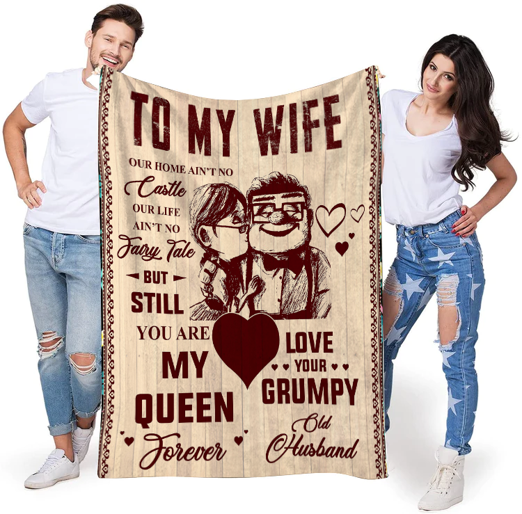 To my Wife - You are my Queen Premium Mink Sherpa Blanket
