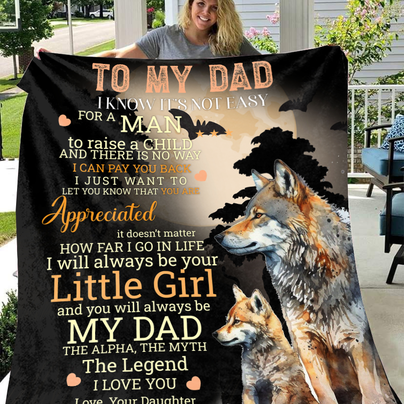 To My Dad - I Will Always Be Premium Mink Sherpa Blanket