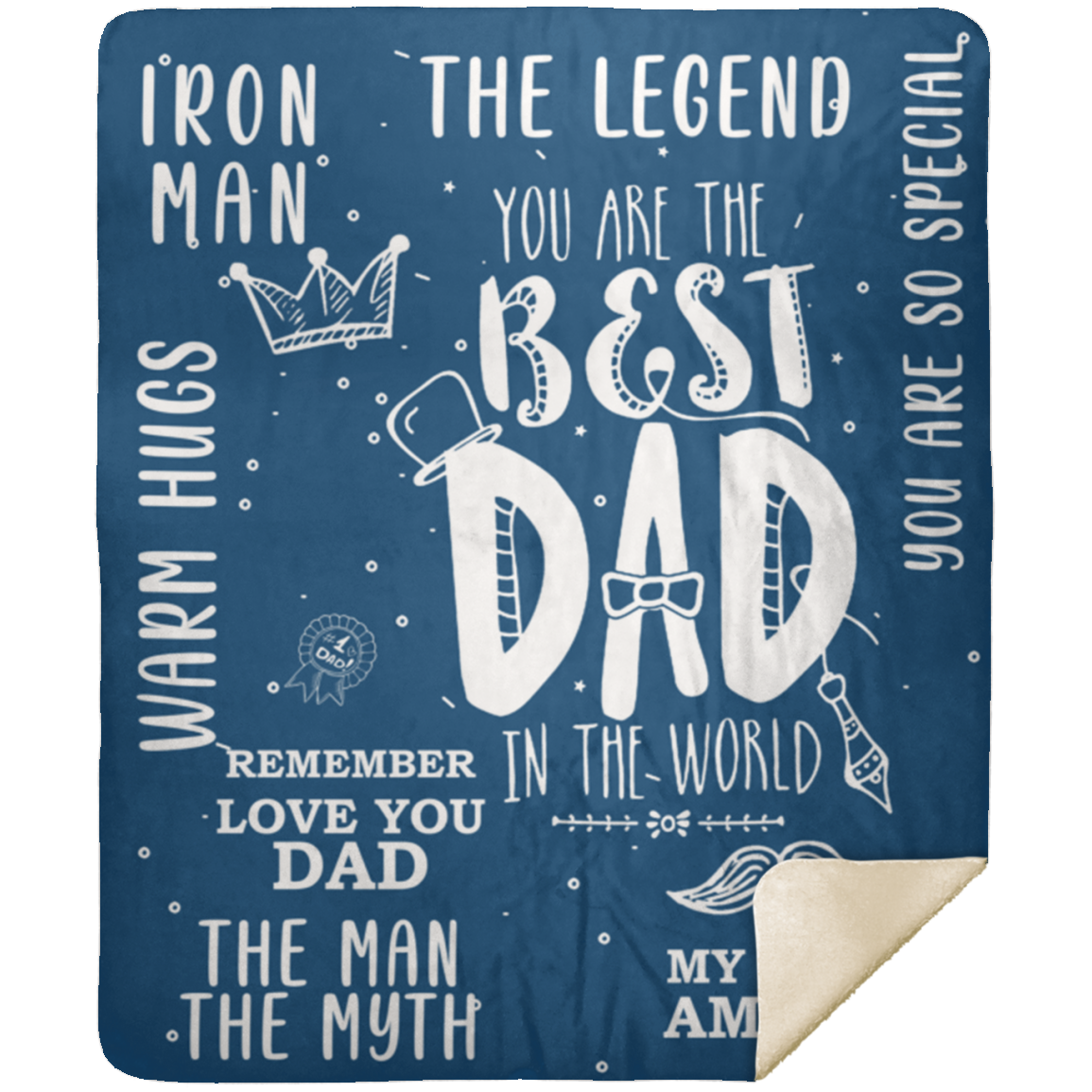 Iron Man - Best Dad Premium Mink Sherpa Blanket