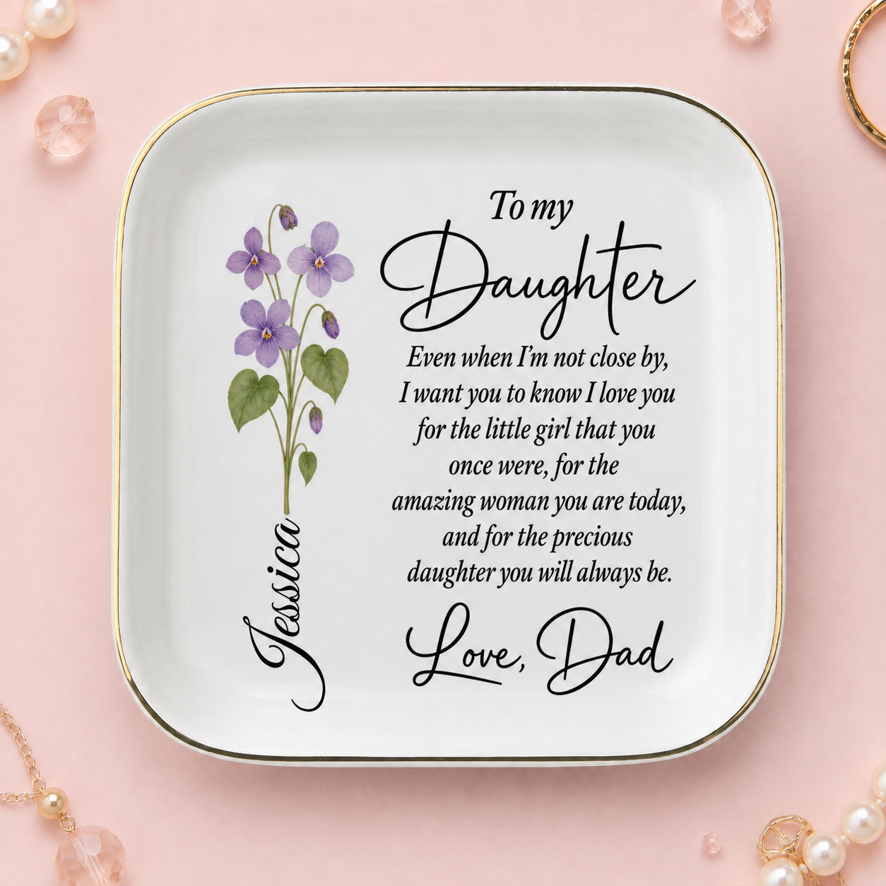 Personalized Daughter Jewelry Dish