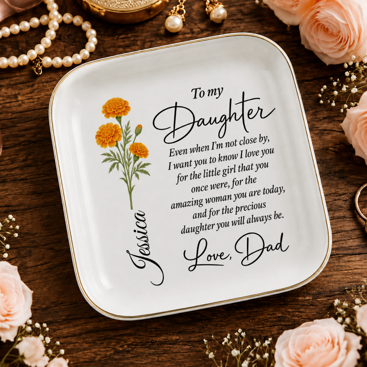 Personalized Daughter Jewelry Dish