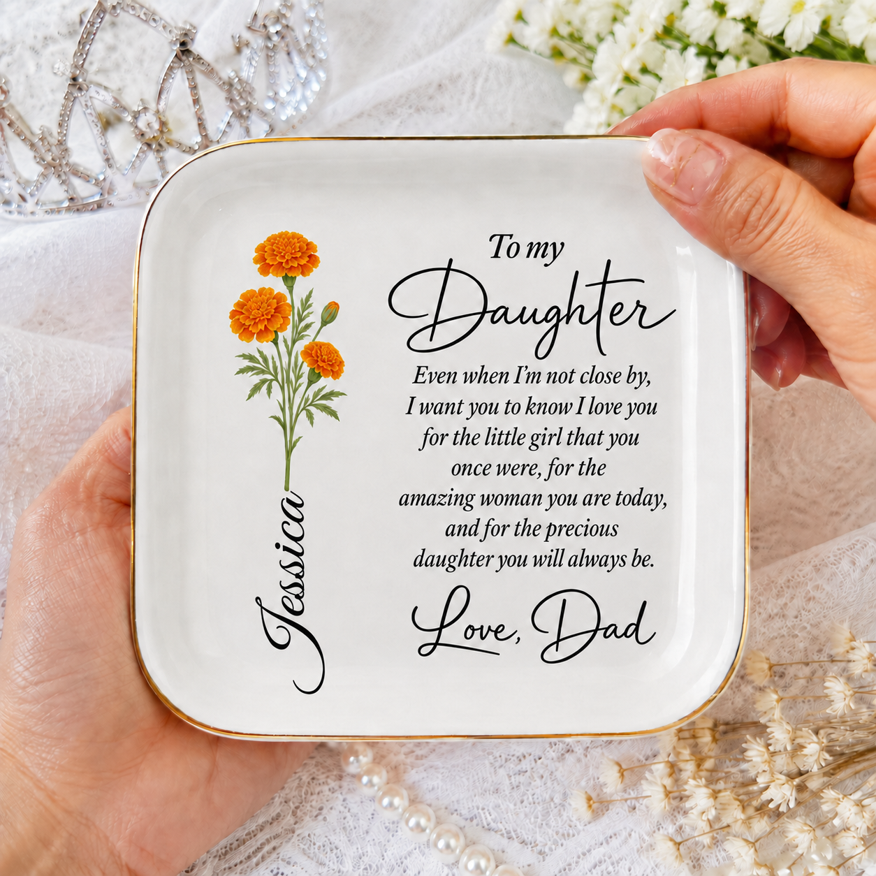 Personalized Daughter Jewelry Dish