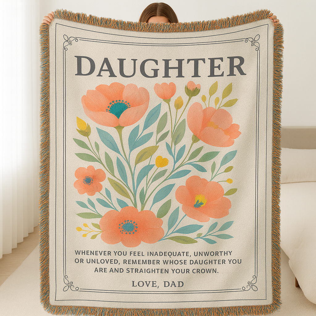Daughter Love Dad | Heirloom Artwork Woven Blanket