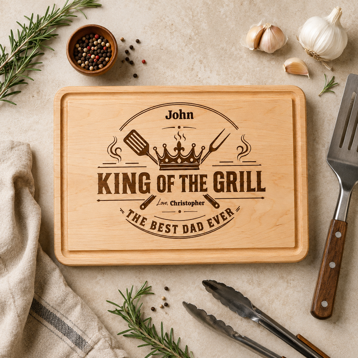 Custom Dad Grilling Cutting Board Father’s Day Gift