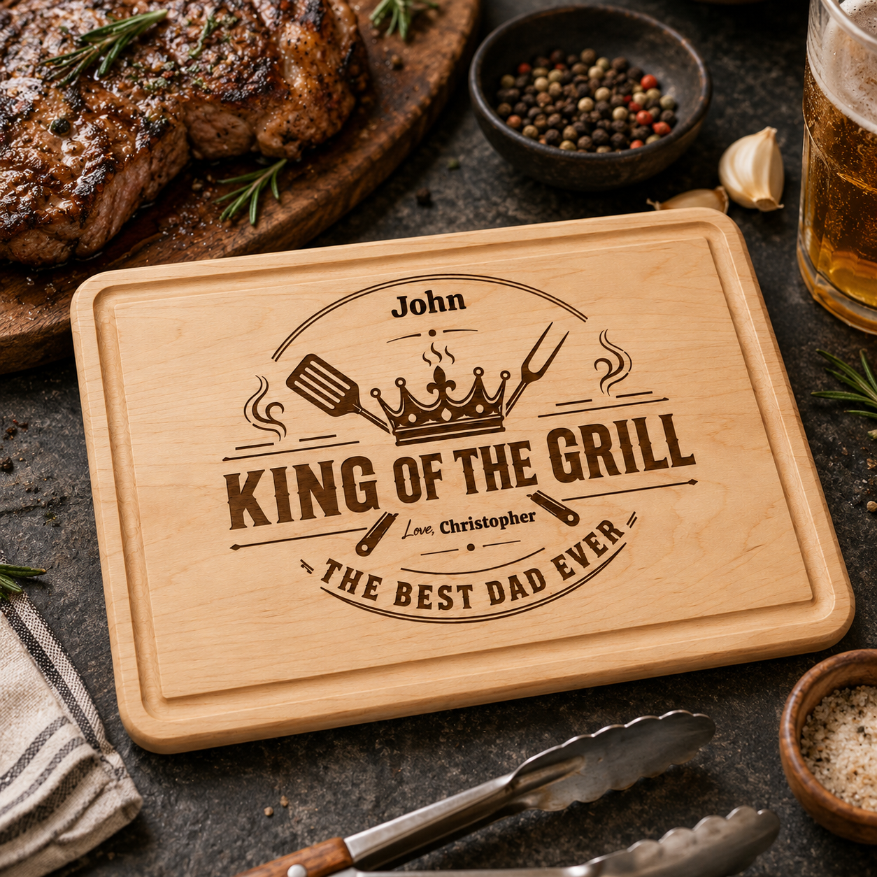 Custom Dad Grilling Cutting Board Father’s Day Gift