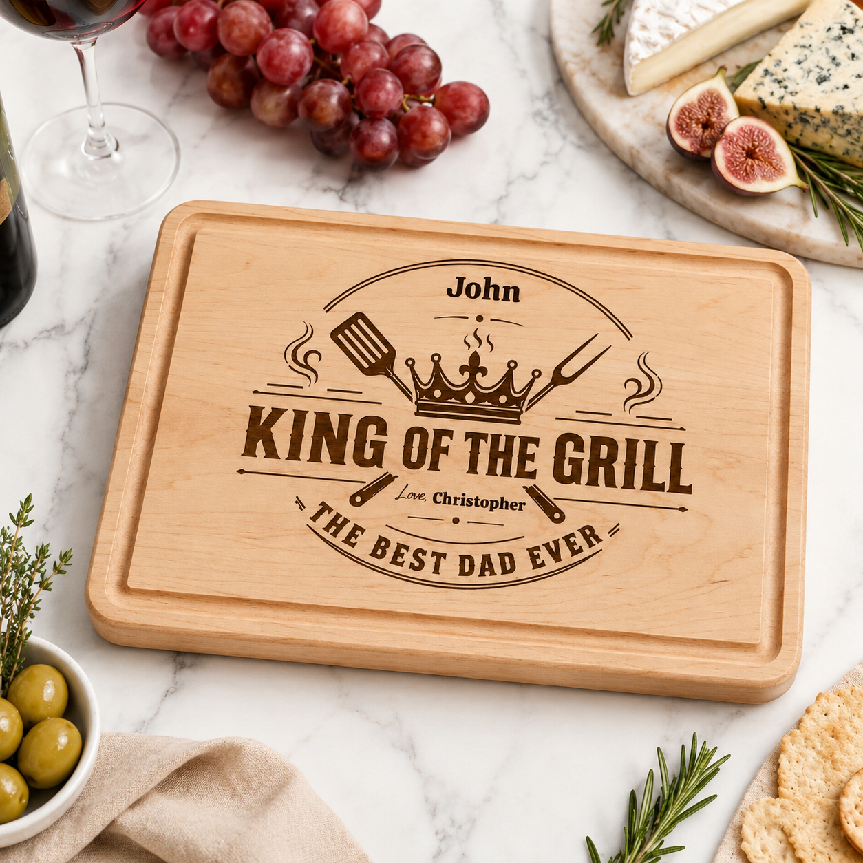 Custom Dad Grilling Cutting Board Father’s Day Gift