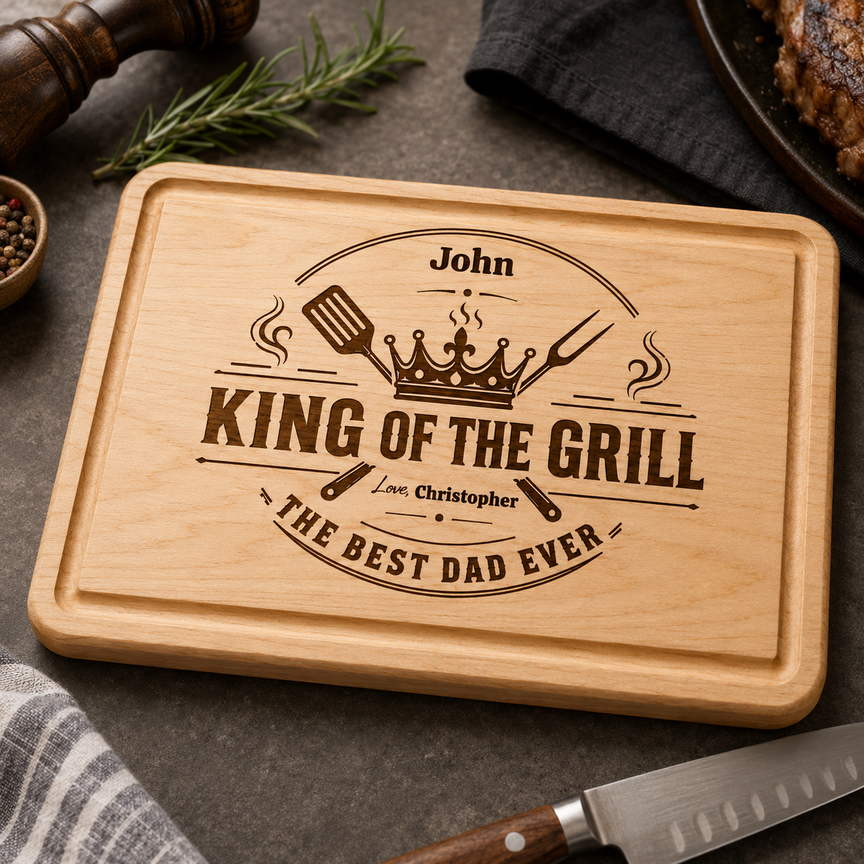 Custom Dad Grilling Cutting Board Father’s Day Gift