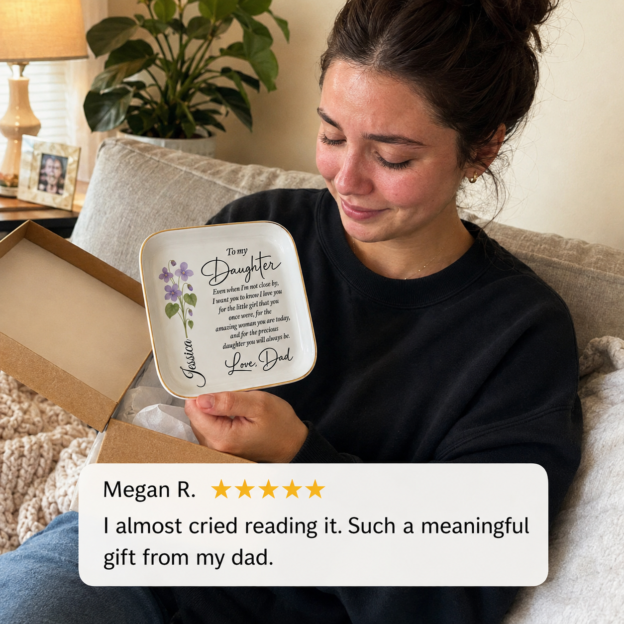 Personalized Floral Jewelry Dish – Meaningful Gift for Daughter