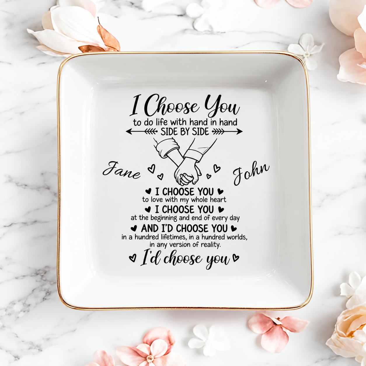 Personalized I Choose You Couple Jewelry Dish