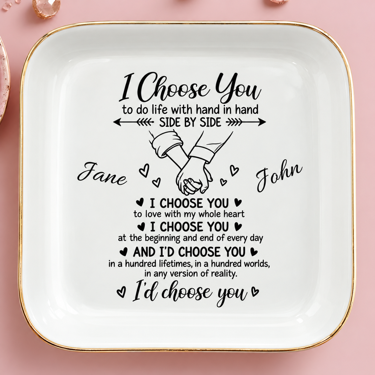 Personalized I Choose You Couple Jewelry Dish
